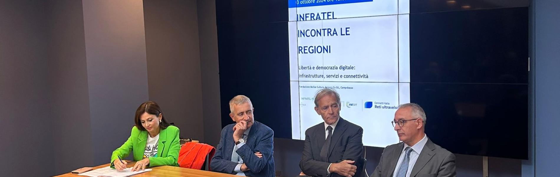 Si è svolta a Campobasso “Infratel incontra le Regioni: Libertà e democrazia digitale nell'era delle infrastrutture, dei servizi e della connettività”, l’iniziativa organizzata da Infratel Italia, in collaborazione con il Dipartimento per la Trasformazio