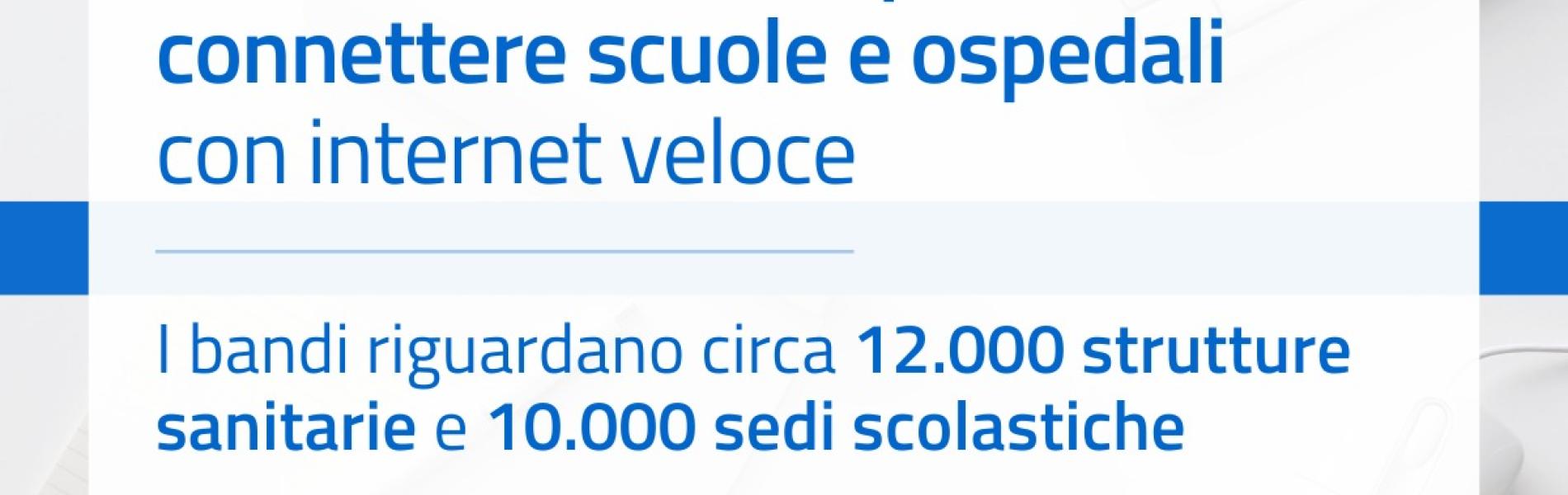 Pubblicati i bandi Scuole e Sanità connesse. Gli operatori interessati possono presentare le offerte entro il 15 marzo 2022
